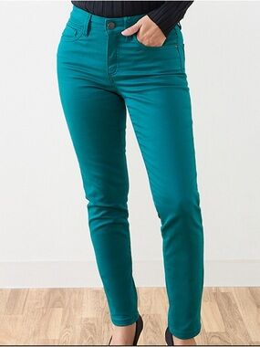 Cleo Lilly Slim Leg Butt Lift Peacock (Turquoise/Teal) Jeans Size 12 NWT